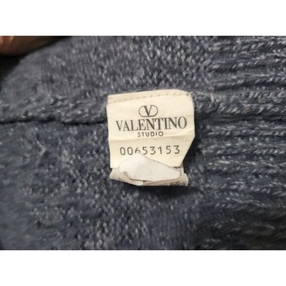 Vintage Valentino Wool Angora Cashmere Sweater Cable Knit Pullover - Picture 11 of 15